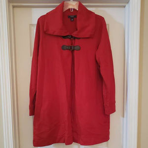 NEW Chaps Denim ~ Red Cloak w/ 2 Buckles & Collar